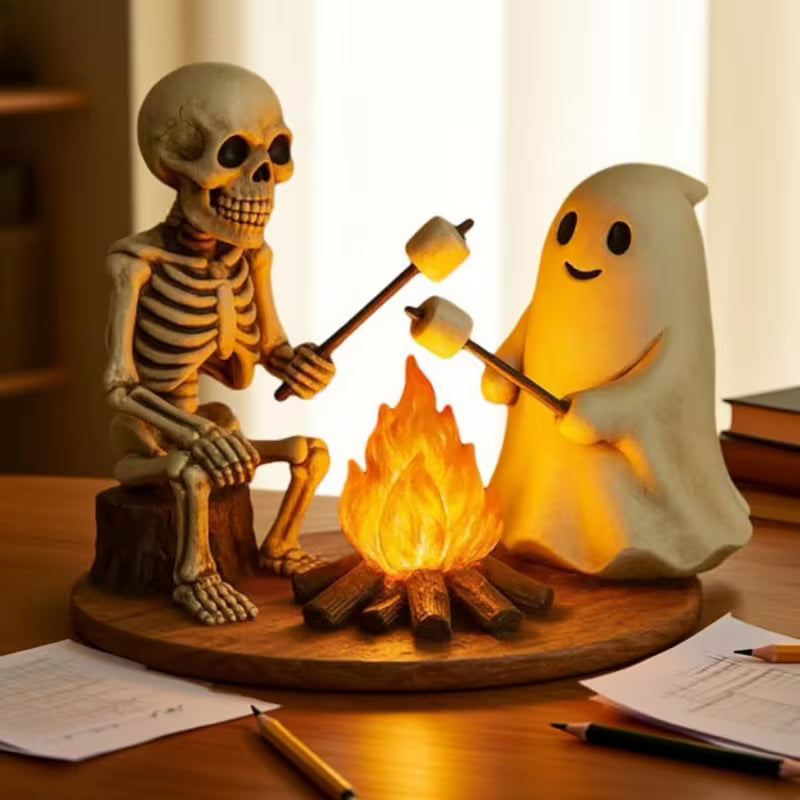 Flickering Flame Campfire LED Lamp with Roasting Marshmallow