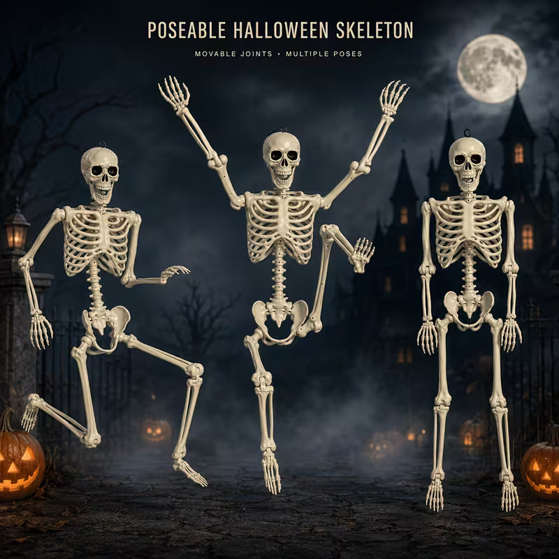5.4 Ft Life-Size Poseable Skeleton Halloween Decoration