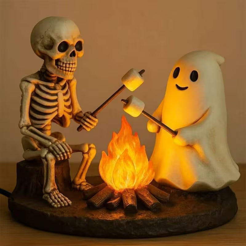Flickering Flame Campfire LED Lamp with Roasting Marshmallow