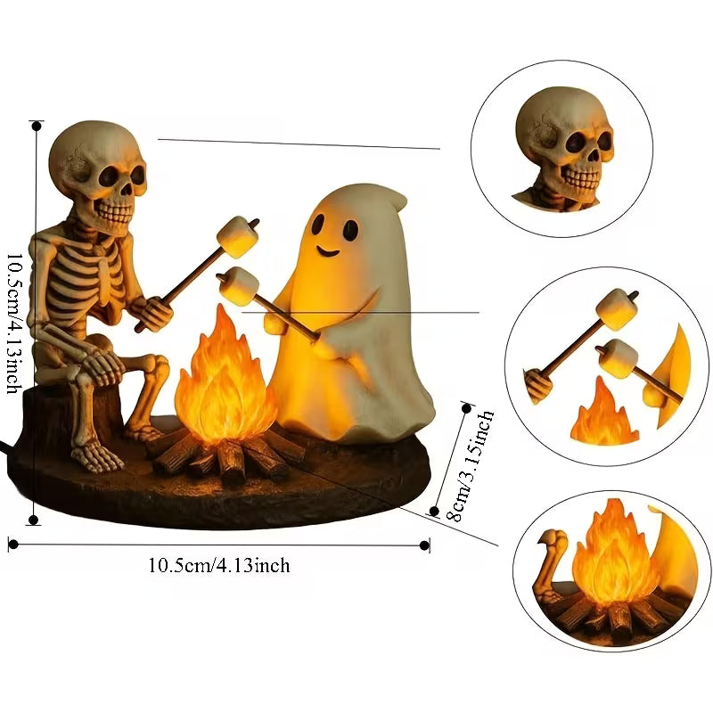 Flickering Flame Campfire LED Lamp with Roasting Marshmallow