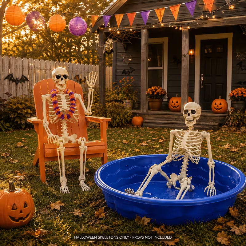 5.4 Ft Life-Size Poseable Skeleton Halloween Decoration